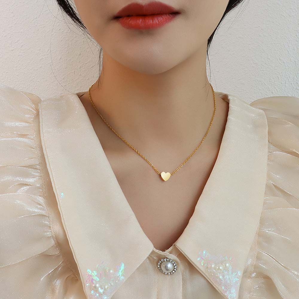 Vòng Cổ Choker Dây Xích Mặt Trái Tim Nhiều Màu Sắc Phong Cách Hàn Quốc Thời Trang Cho Nữ