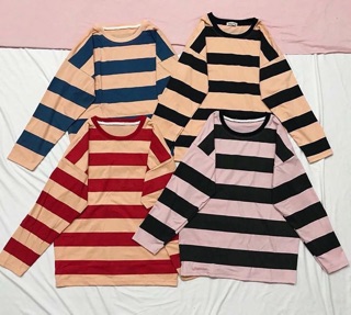 Áo thun tay dài sọc unisex