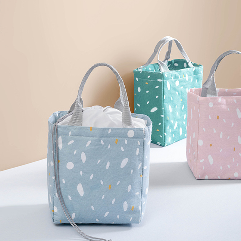 Korean Thickened Beam Mouth Insulation Bag Defensive Portable Lunch Box Bag Student Couple Lunch Bag Lunch Bag