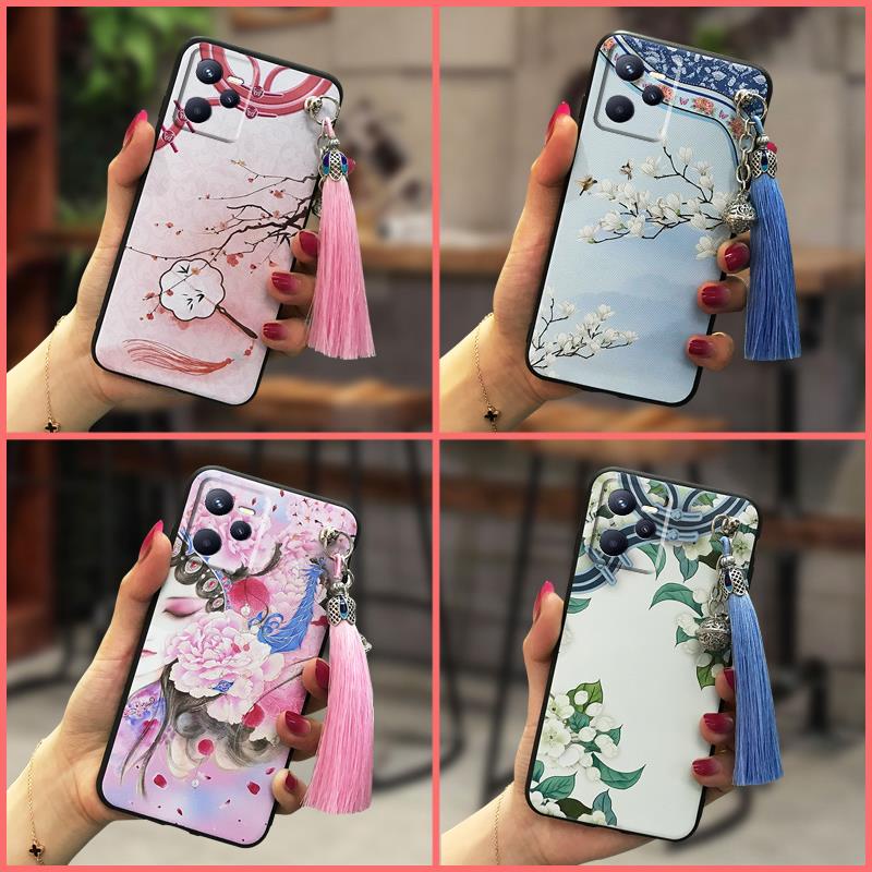 Ốp Điện Thoại Mềm Phối Núm Tua Phong Cách Trung Hoa Cho OPPO Realme C35/Narzo 50a Prime