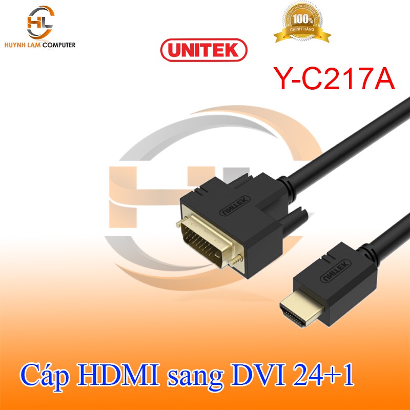 Cáp HDMI sang DVI 24+1 Unitek YC217A dài 1.5m - Hãng phân phối