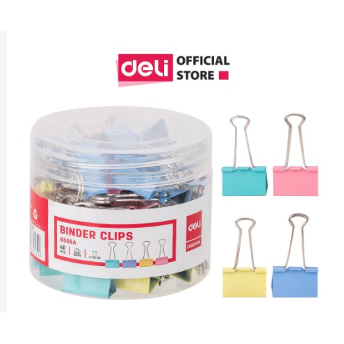 Kẹp bướm 19mm Deli - 40 chiếc/hộp - E8555A