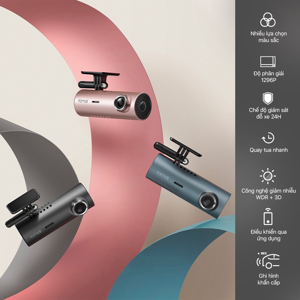 Camera Hành Trình Ô Tô Xiaomi  70 Mai M300,Bản Quốc Tế-Phân Giải 2K-Cảm Biến Sony-Cảnh Báo Va Chạm,Lệch Làn,Góc Rộng