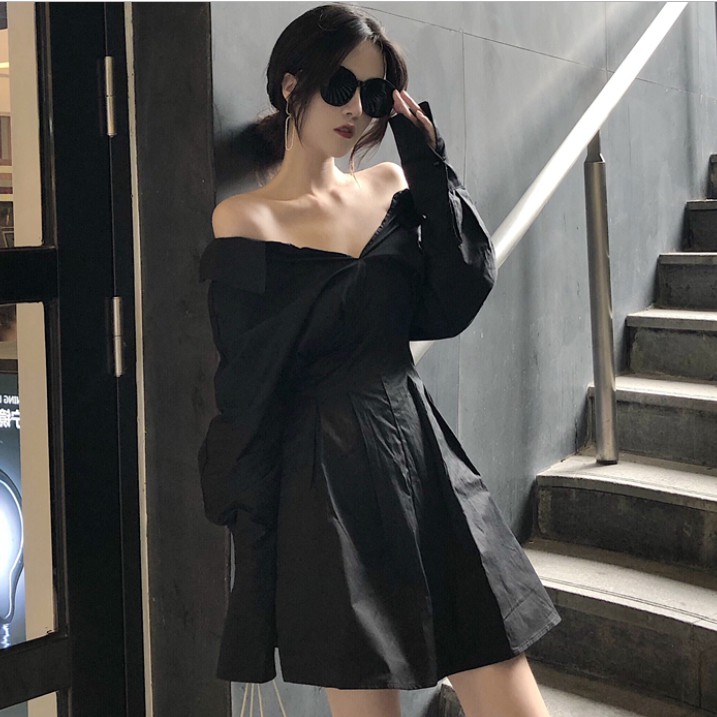 (R34-có sẵn) Đầm Ulzzang mặc được 2 kiểu hàng freesize( có ảnh thật)