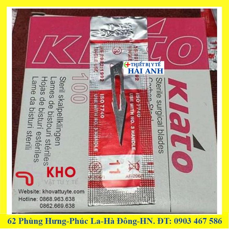 LƯỠI DAO MỔ KIATO SỐ 11/15 HỘP 100 CHIẾC