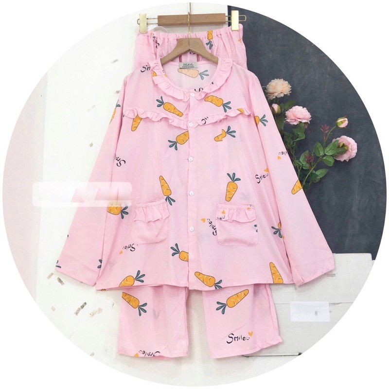 Bộ Lanh Lụa Bầu Sau Sinh Dài Tay Mát Lịm Mùa Hè, Có Khoá Mở Ti Cho Bé Tiện Lợi - Hàng Lanh Lụa Chuẩn Đẹp - BD04