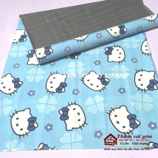 [2mx0.5m] THẢM SIMILI HELLO KITTY MÀU XANH KHỔ 2M