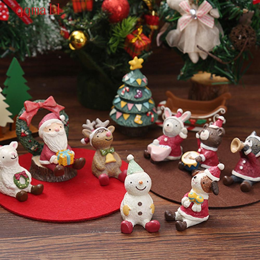 Mô Hình Ông Già Noel Mini Bằng Nhựa Dùng Trang Trí Cây Thông Giáng Sinh