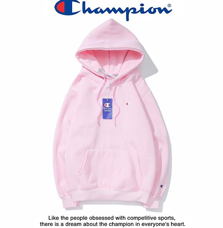 Áo hoodie vải nhung thêu hình logo Champion trẻ trung thời trang