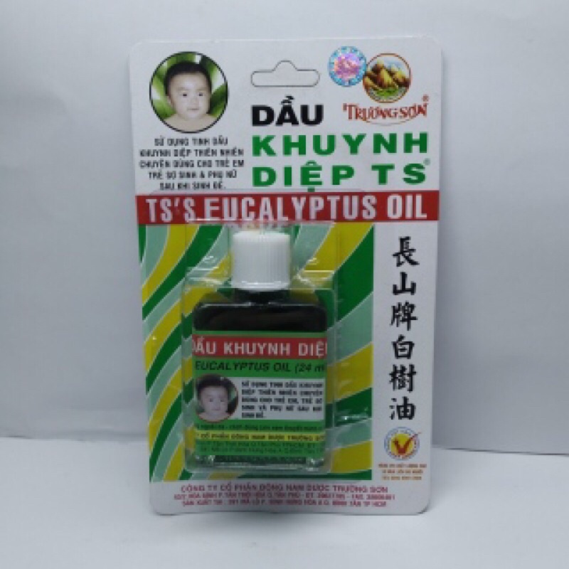 Dầu khuynh diệp TS Trường Sơn chai 24ml có tem chống hàng giả Dầu xanh dầu gió