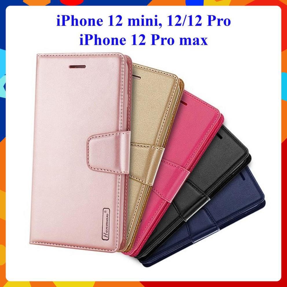 [Freeship] Bao da dạng ví iPhone 12 mini / 12,12 Pro / 12 Pro Max hiệu Hanman, ngăn đựng thẻ tiện lợi