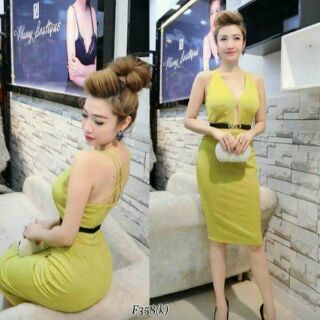 Đầm body chéo dây lưng