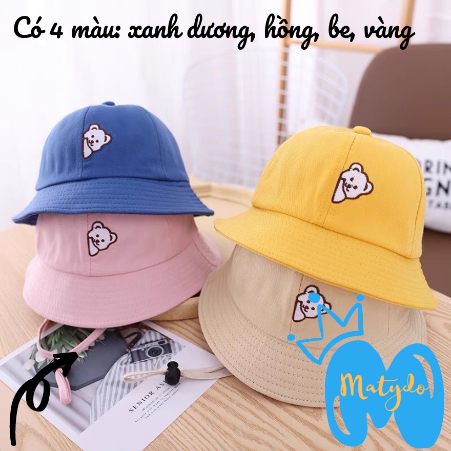 Mũ cho bé gái bé trai mũ nón vành tròn hình gấu nhỏ đáng yêu phụ kiện mũ nón MU013