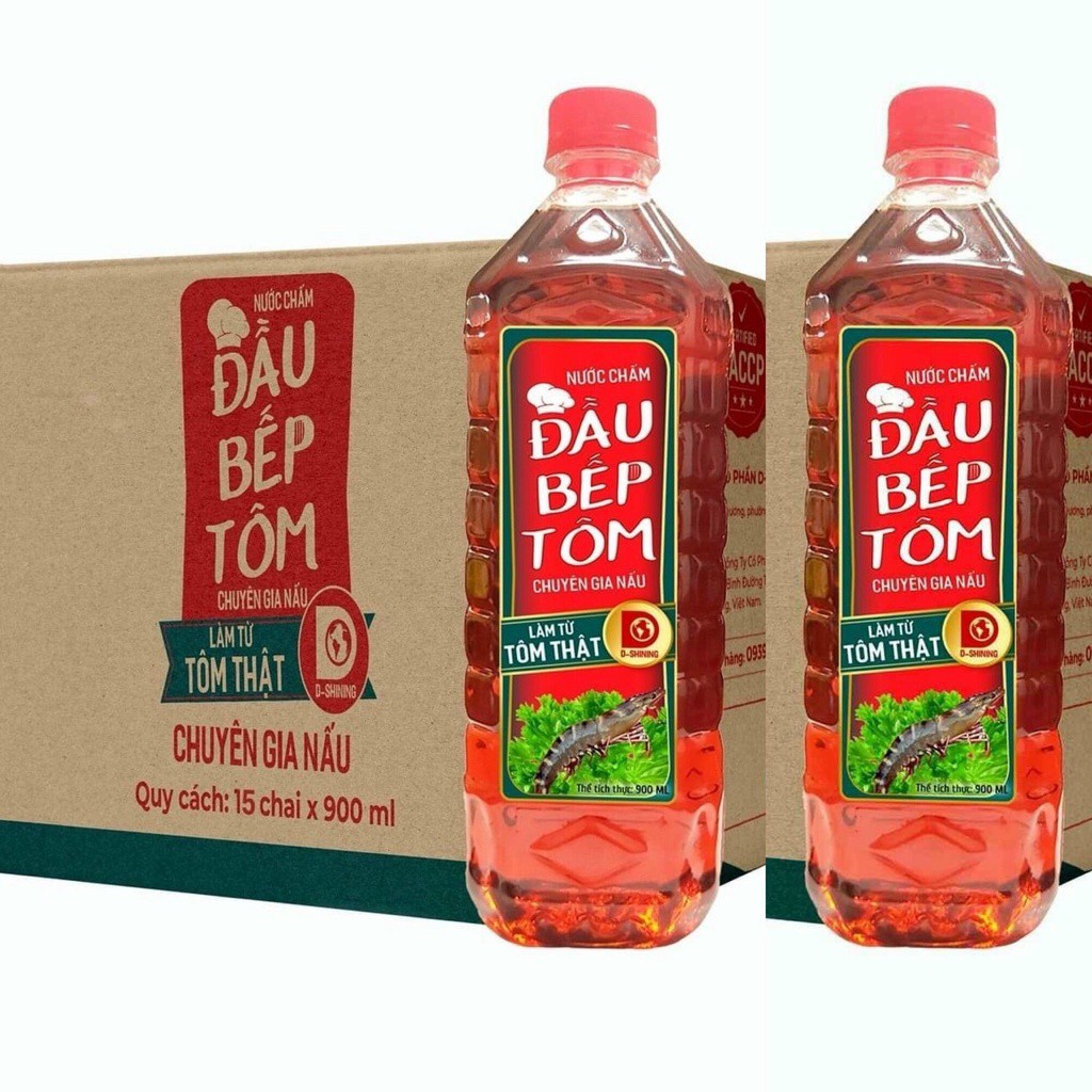 Nước mắm Đầu Bếp Tôm chai 900 ml 1 chai - 1 thùng 15 chai