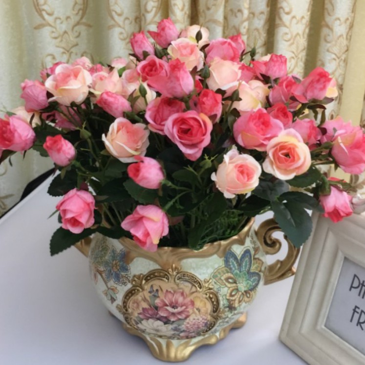 Hoa hồng bungary giả nhiều màu trang trí (không kèm bình cắm)