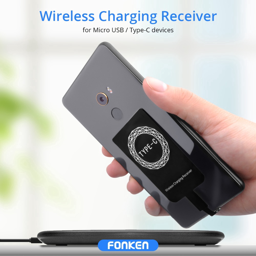 Bộ Sạc Không Dây Qi Cổng USB Loại C Cho Android Micro