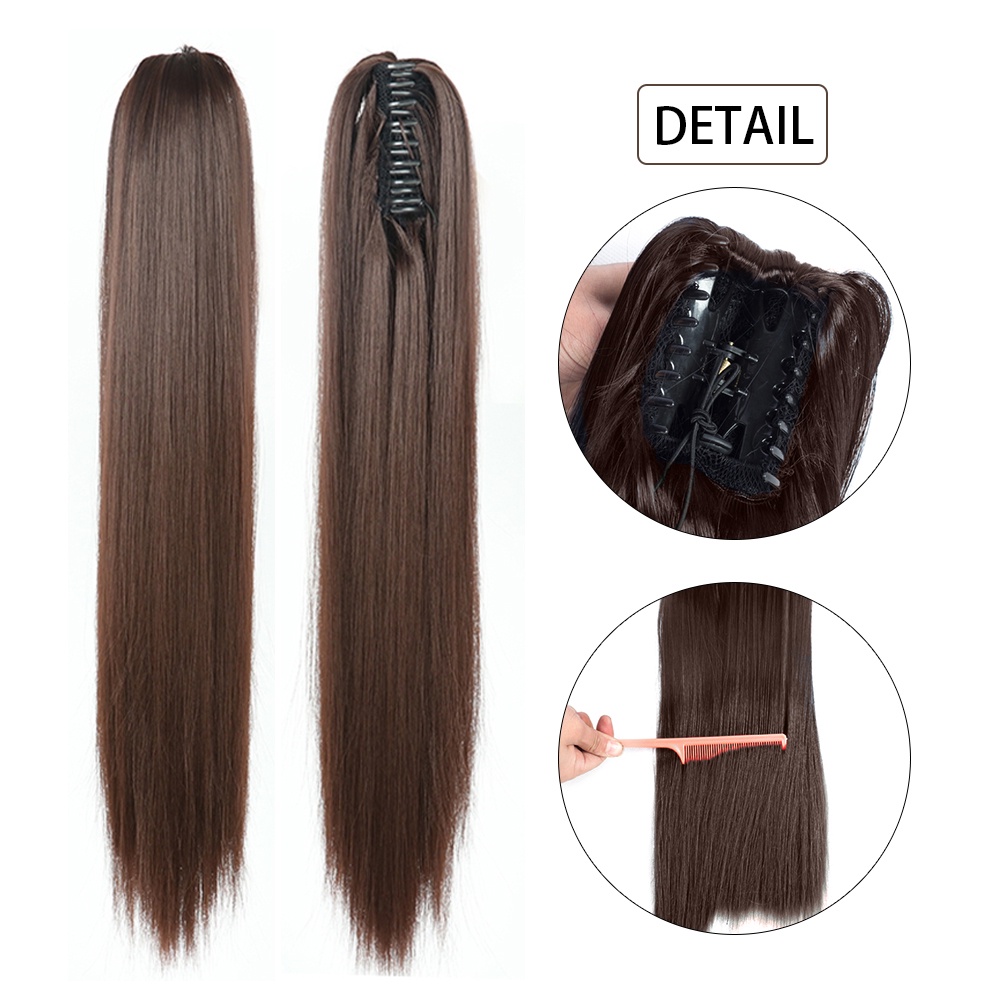 Tóc Đuôi Ngựa Giả Thẳng Dài 22"