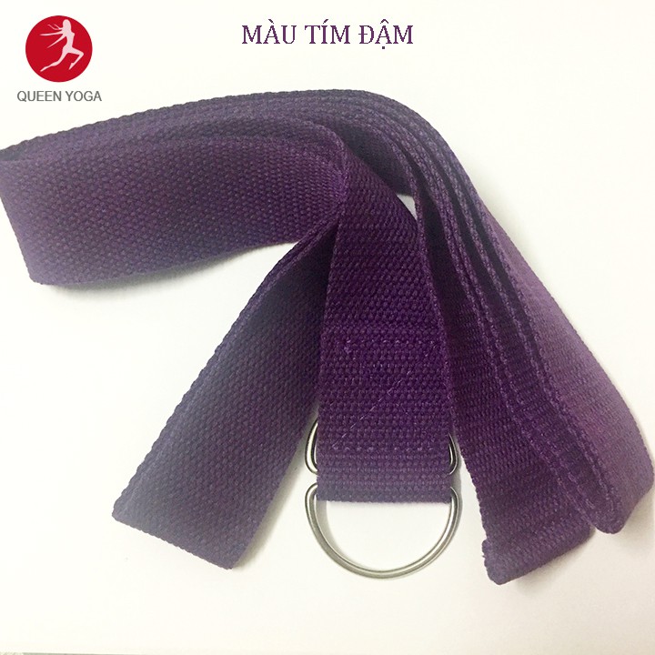 Dây Tập Yoga Cotton QUEEN YOGA Loại Tốt Giá Rẻ 1m8 x3,8cm - Mềm Mại Thoải Mái Không Bị Cấn Tay (Yoga Strap)