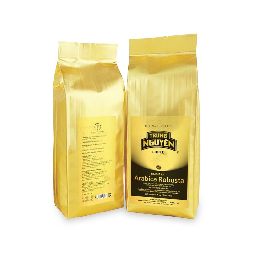 [Trung Nguyên E-coffee Chính Hãng] Cà phê Drip - Arabica Robusta hạt số 2 - Túi 3kg Có Hỗ Trợ Xay