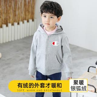 Áo Khoác Hoodie Tay Dài Khóa Kéo In Chữ Champion Thời Trang Cho Bé