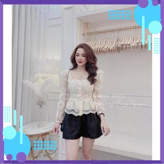 Oder  ÁO REN CỔ VUÔNG 2 LỚP CHO NỮ