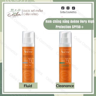 Kem chống nắng avene dry touch fluide spf50+ 50ml / avene mattifying cleanance spf50+ 50ml cho da dầu mọi loại da