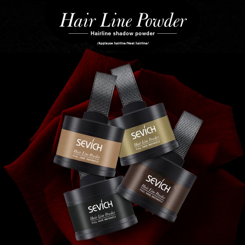 Sevich 2 Pcs Magic Natural Hair Cover Up Powder Hairs Root Line Conceal Pang Shadow 7 Colors Medium Brown & Black