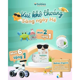 Tặng quà combo 2b bỉm dán quần babies organic s66 m56 l46 m54 l50 xxl40 - ảnh sản phẩm 1