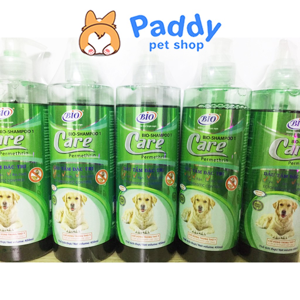 Sữa Tắm Ngừa Ve, Rận, Bọ Chét Cho Chó Bio Care Permethrin (450ml)