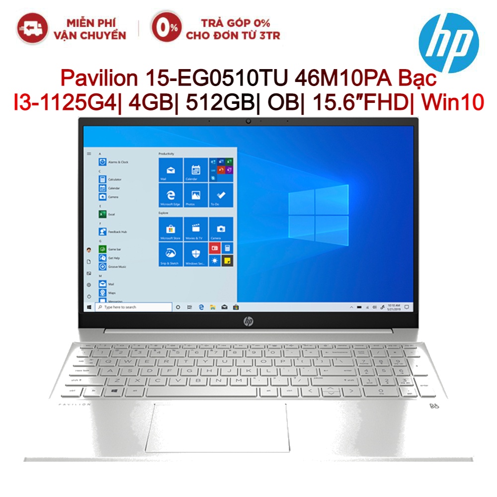 Laptop HP Pavilion 15-EG0510TU 46M10PA I3-1125G4| 4GB| 512GB| OB| 15.6″FHD| WIN10+OFFICE (BẠC)