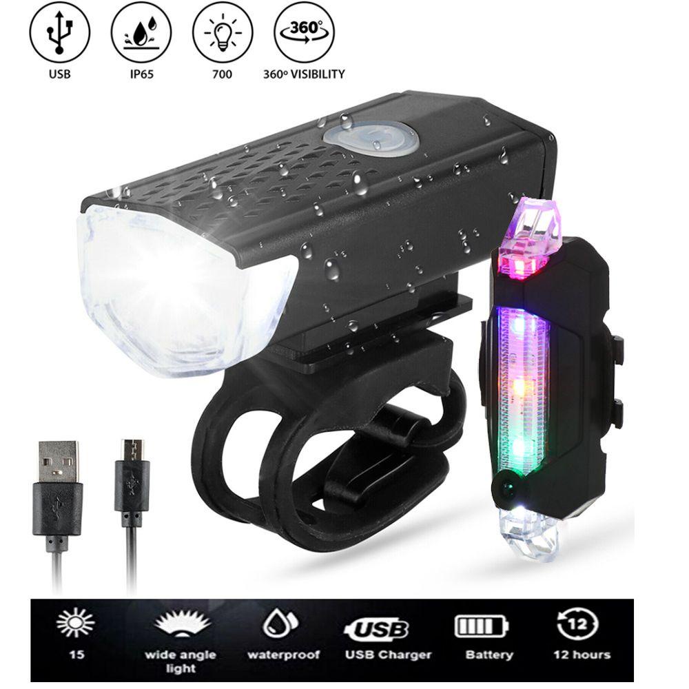 HS Đèn Pha LED Sạc USB Cho Xe Đạp