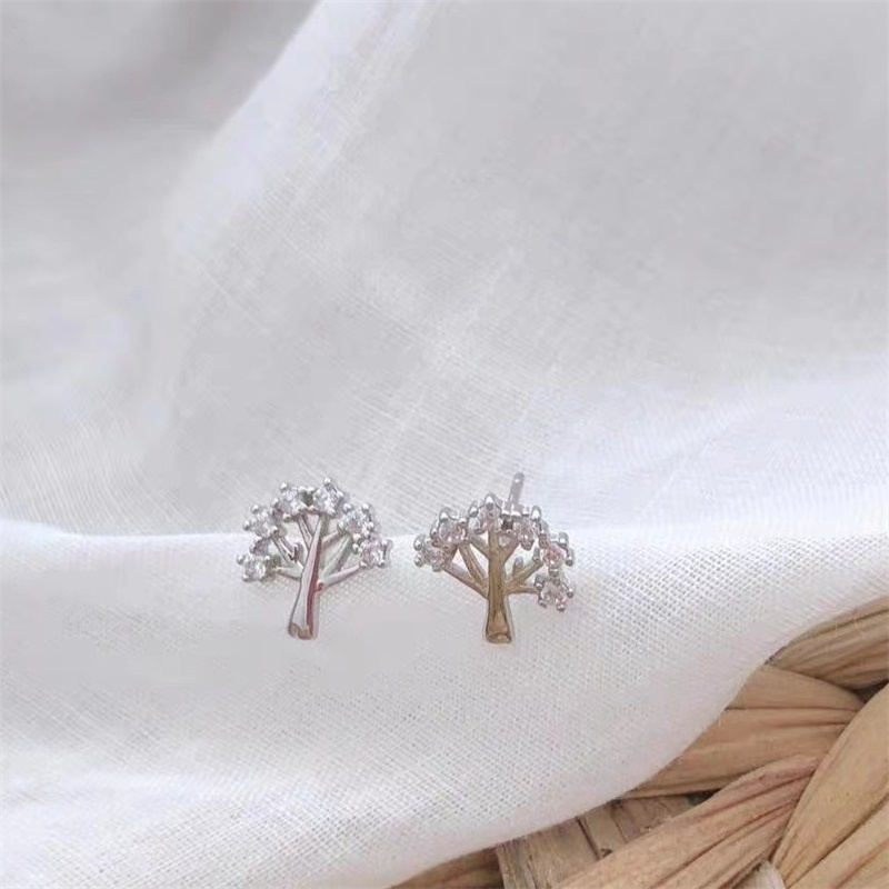 Bông Tai Bạc s925 Thiết Kế Đơn Giản Tinh Tế Phong Cách Mori Thời Trang Mới