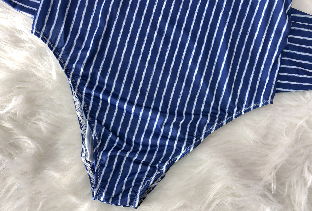 Đồ Bơi Một Mảnh Hoạ Tiết Kẻ Sọc Thiết Kế Cổ Chữ V Có Size Lớn 5xl | BigBuy360 - bigbuy360.vn