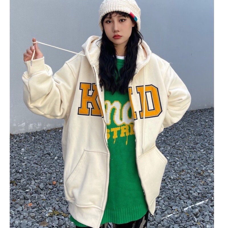 [ Rẻ vô địch ] Áo khoác nỉ form rộng mũ hai lớp - KID