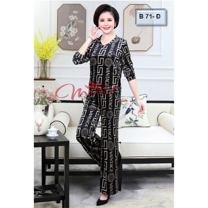 Bộ đồ thu đông trung niên (B71) - Bộ quần áo cho mẹ - Đồ trung niên sang trọng 2022