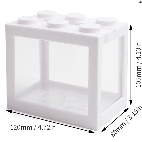 Bể cá mini cho Betta, bể cá để bàn trang trí nhà và góc làm việc nhiều màu sắc có thể xếp hình