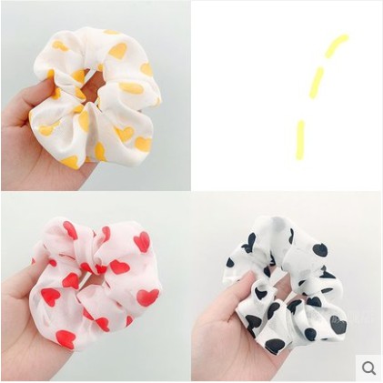 Scrunchies ,Dây buộc tóc, Cột tóc Trái Tim Ảnh Thật