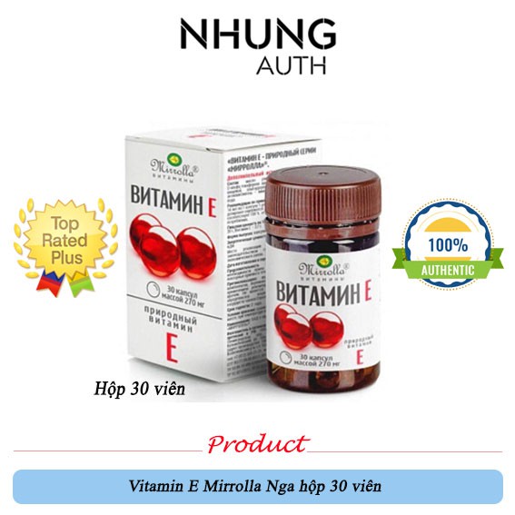 Vitamin E Đỏ Của Nga Hộp 30v (Hãng Mirrolla)