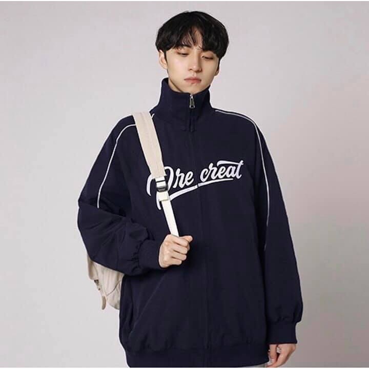 Áo khoác nỉ kéo khóa Precreat- ONE UNISEX nam nữ basic hooddie form rộng hàn quốc ullzang