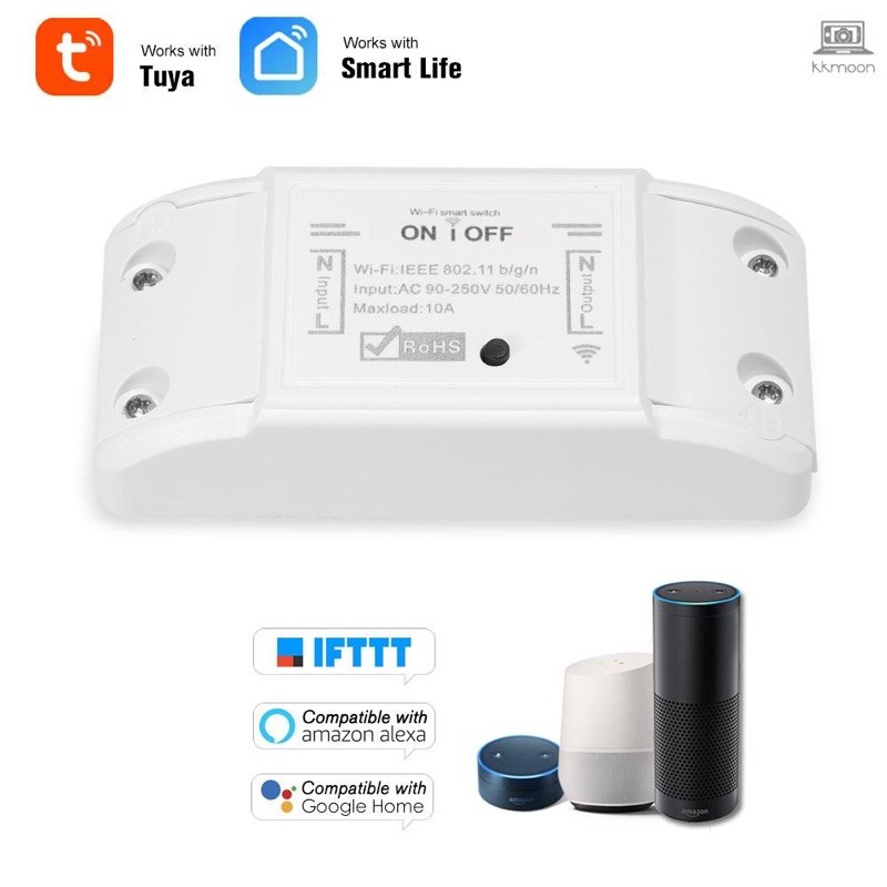 [Sin Smart] Công tắc Wifi thông minh 10A/2200W cho Google Home, Amazon Alexa