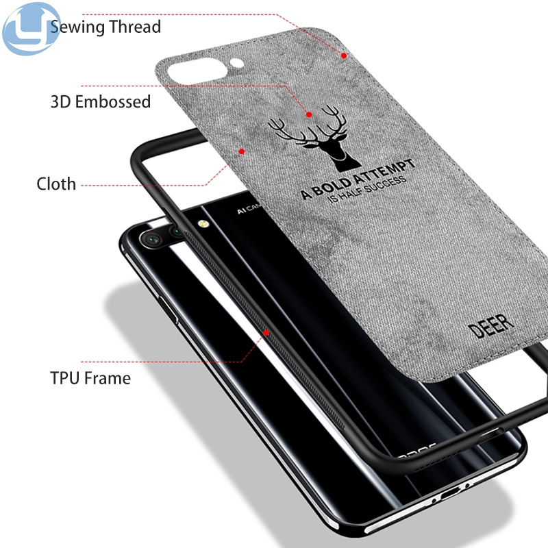 Ốp điện thoại TPU mềm vải canvas hình nai cho Huawei P30 P20 Mate 20 Mate 30 Pro Lite Mate 20X