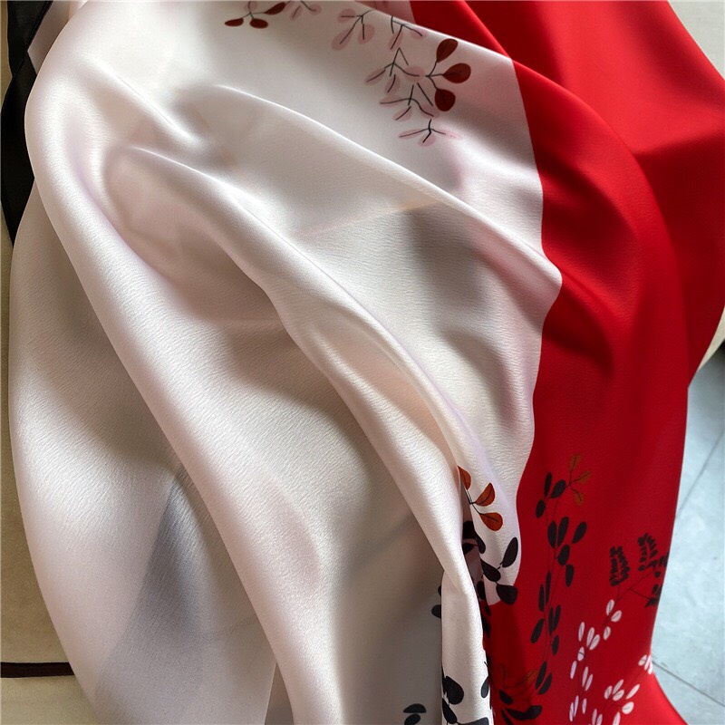 Khăn lụa choàng cổ nữ khổ lớn 2 màu thanh lịch công sở, đi tiệc, đi chơi, chất mềm nhẹ size 180x90cm - Mã LA048