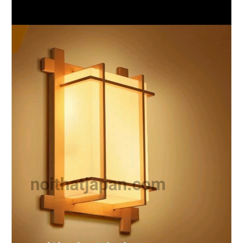 Đèn ốp tường trang trí Hành lang phòng khách phòng ngủ cầu thang bộ gỗ Sồi, hộp Shoji Nhật Bản, kt 40 x 28 x 13 cm