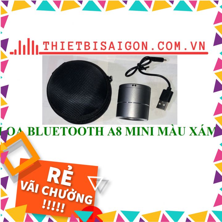 LOA BLUETOOTH A8 MINI MÀU XÁM