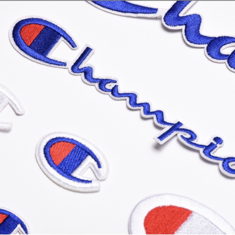 Miếng ủi thêu quần áo hình logo thương hiệu thời trang champion