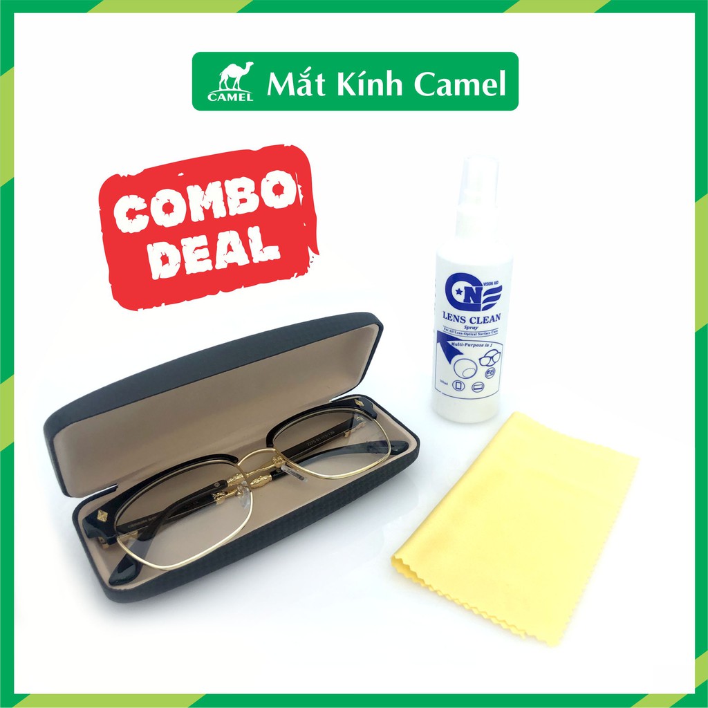 Kính giả cận CH thời trang nam nữ cao cấp mắt vuông [gọng kim loại vàng] | BigBuy360 - bigbuy360.vn