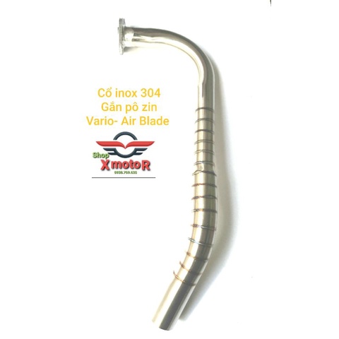 Cổ pô Vario Air Blade cổ 2 cua inox 304 nối pô zin.