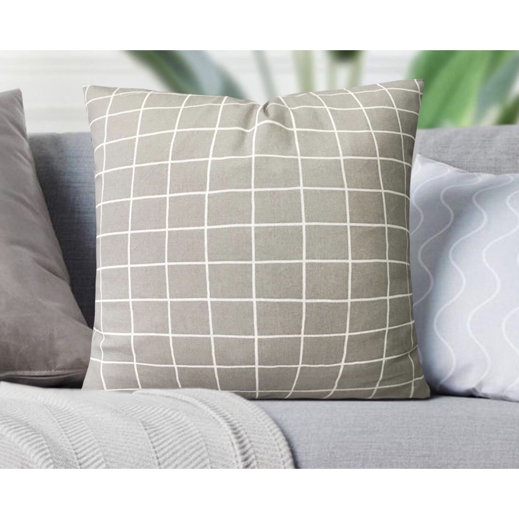 Vỏ Gối tựa lưng, gối sofa, gối trang trí Vải Bố Họa Tiết 2 Mặt Mã ĐX012