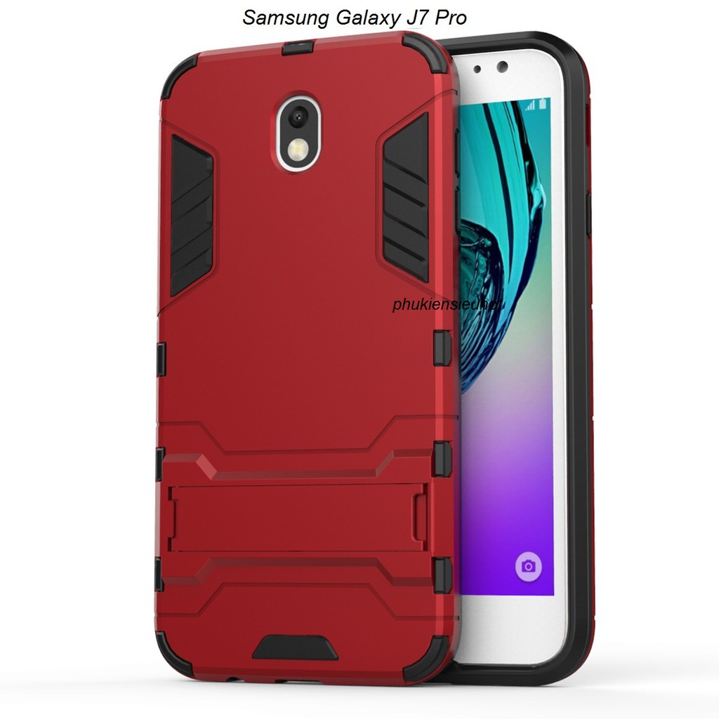 Samsung Galaxy J7 Pro 2017 ốp lưng chống sốc Iron Man có giá đỡ