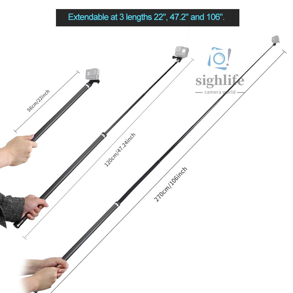 TELESIN Gậy Tự Sướng Dài 2.7m / 106 Inch Bằng Sợi Carbon Siêu Nhẹ Có Thể Kéo Dài | BigBuy360 - bigbuy360.vn